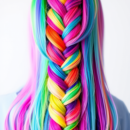Vibrant rainbow unicorn braid incorporating every color of the spectrum, the "Prism Fantasy" design celebrates creativity and joyful self-expression