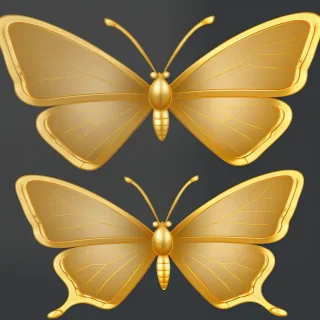gold butterfly png