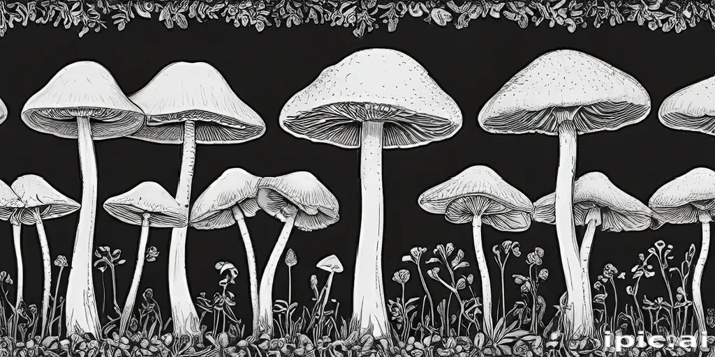 mushroom line art