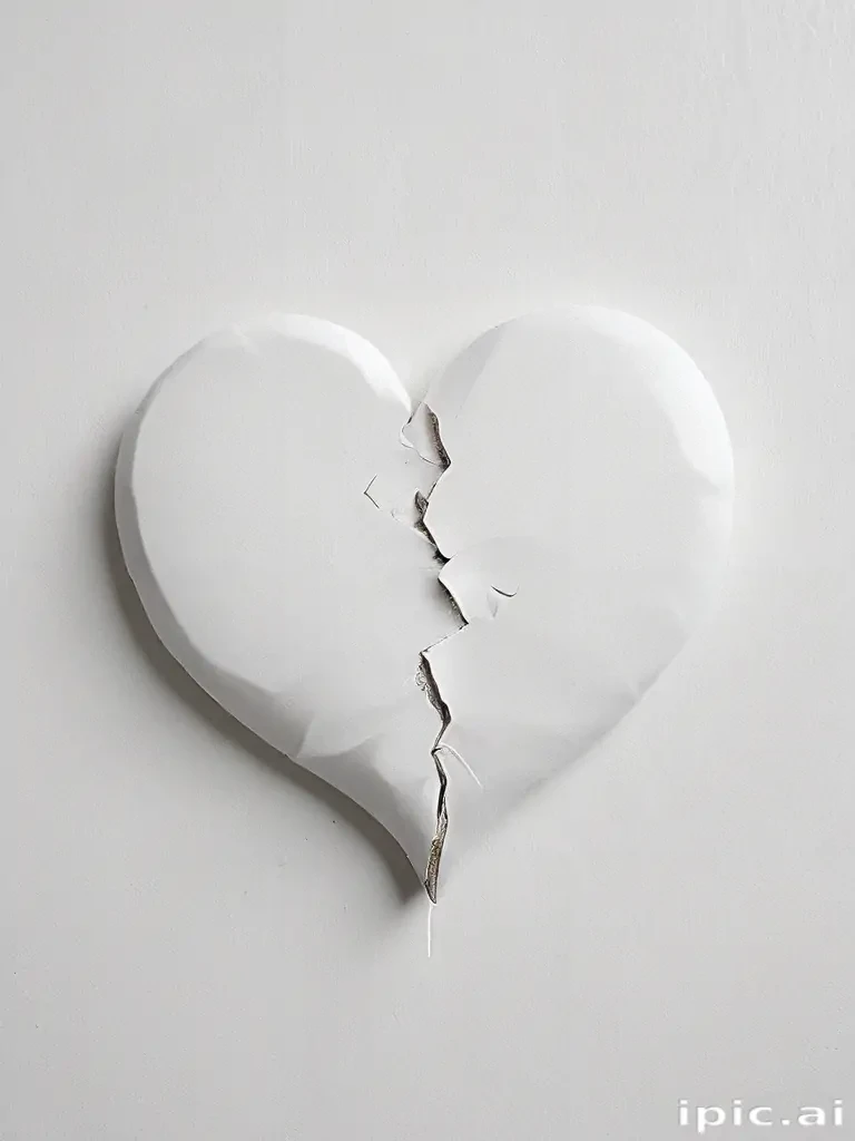 white broken heart