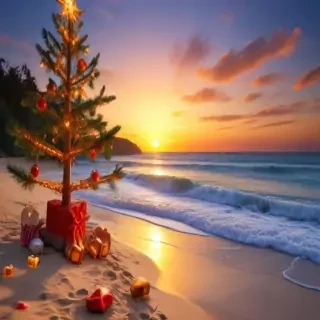 beach christmas wallpaper