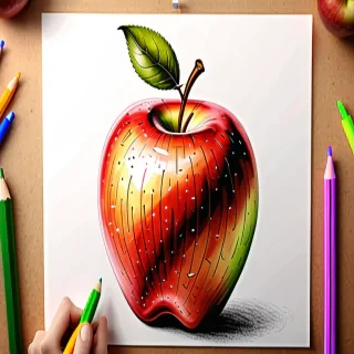 apple picture drawing