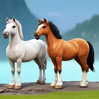cartoon horses