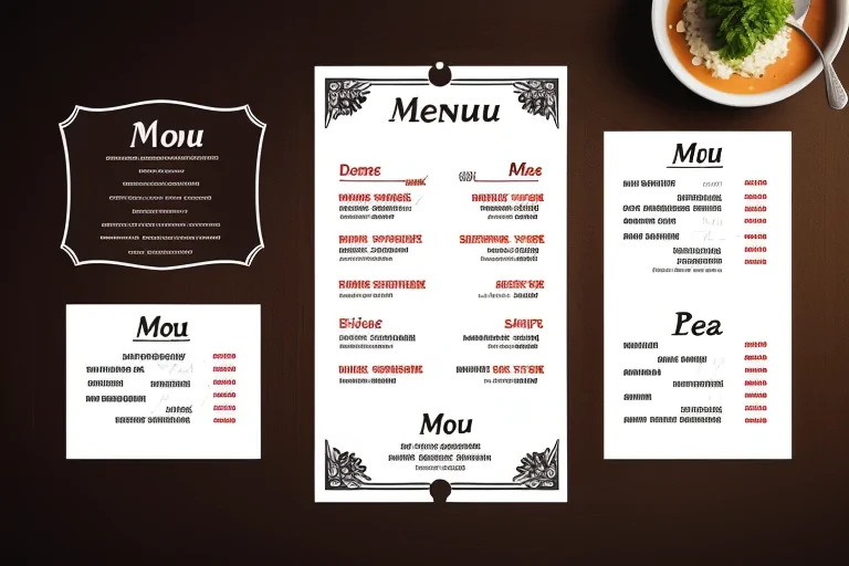 restaurant menu mockup