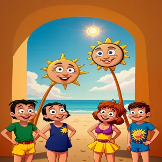 cartoon suns