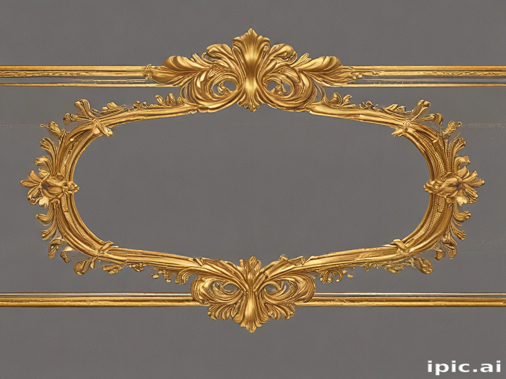 Elegant Ornate Gold Frame with Intricate Floral and Leaf Designs
