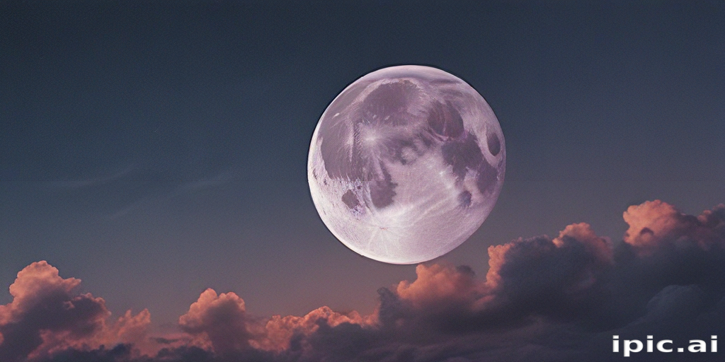 A Majestic Full Moon Illuminating the Night Sky Above Soft Clouds