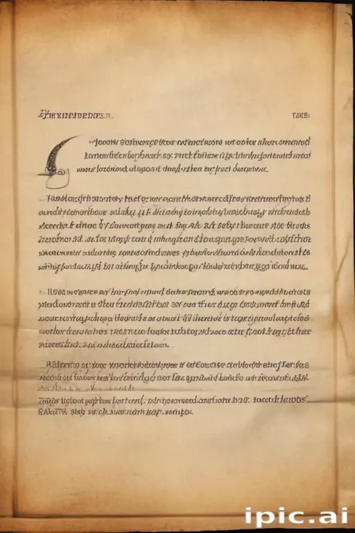 Ancient Manuscript Page Featuring Intricate Handwritten Text and ...