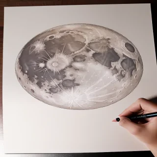 drawing of the moon