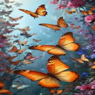 background with butterflies