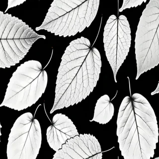 leaf white and black