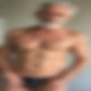shirtless old man