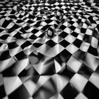 black and white checkered background