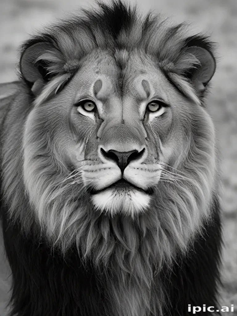 lion black and white pictures