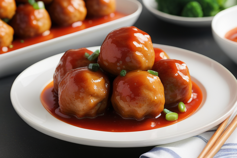 sweet and sour chicken meatballs