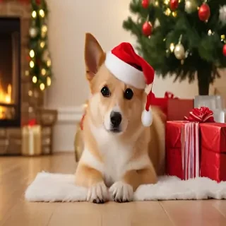 wallpaper christmas dog