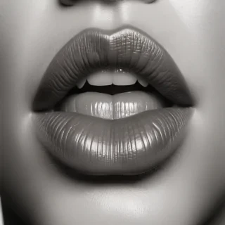 lips black and white clipart