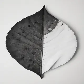 leaf white and black