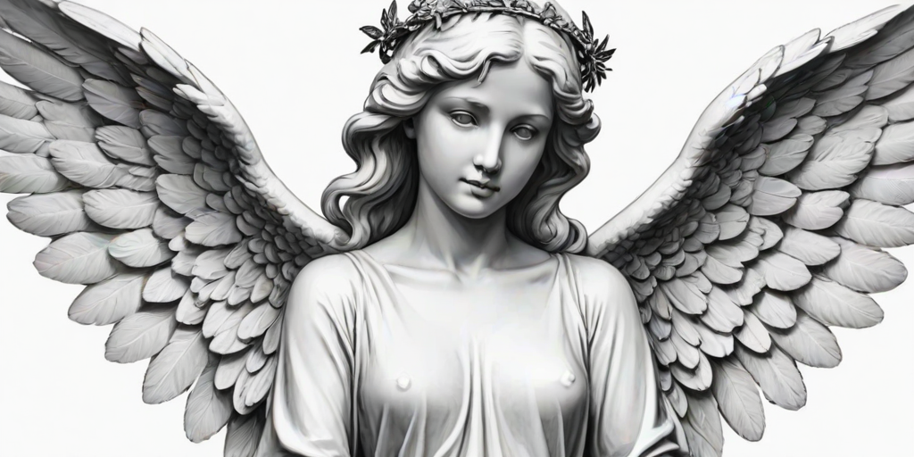 angel clip art black and white