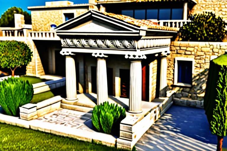 Generate an ancient greek house from outside