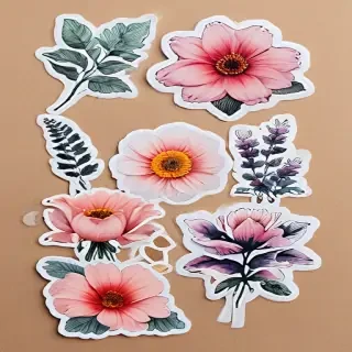aesthetic flower stickers