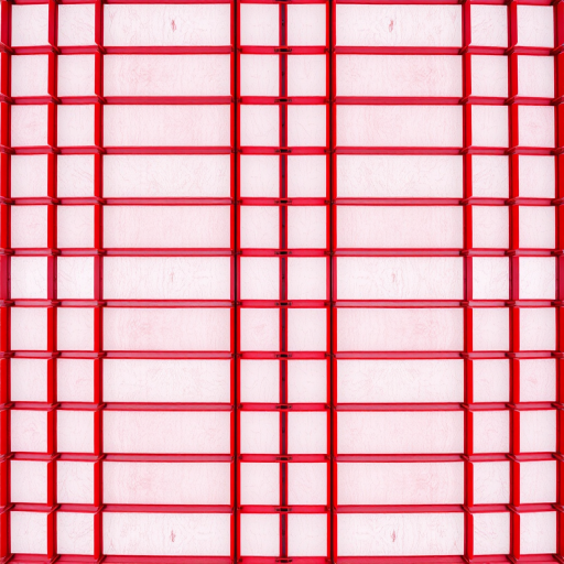 Create a high-resolution image featuring alternating red and white horizontal stripes, captured with a DSLR camera at f/8 aperture, ISO 100, 1/200 sec shutter speed, shot from an overhead view with a symmetrical composition.