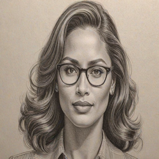 Pleasing Dwayne Johnson, pencil sketch, portrait of Stunning woman 1941s in glasses, hair style beatnik, outline, clear lines, fine lines, 8k