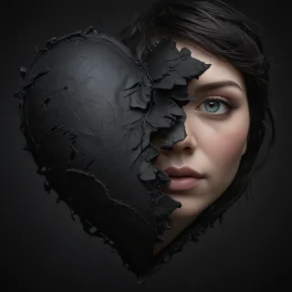 broken heart black