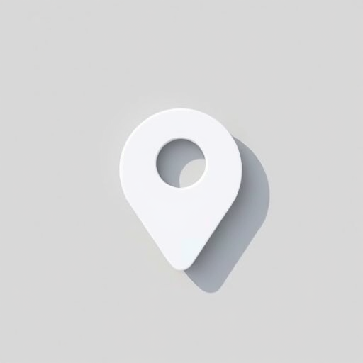 Create a minimalist, high-quality vector graphic of a location pin icon, using a Canon EOS R5 camera with a 50mm lens, aperture f/2.8, ISO 100, shot from a top-down view in natural light to enhance clarity and detail.