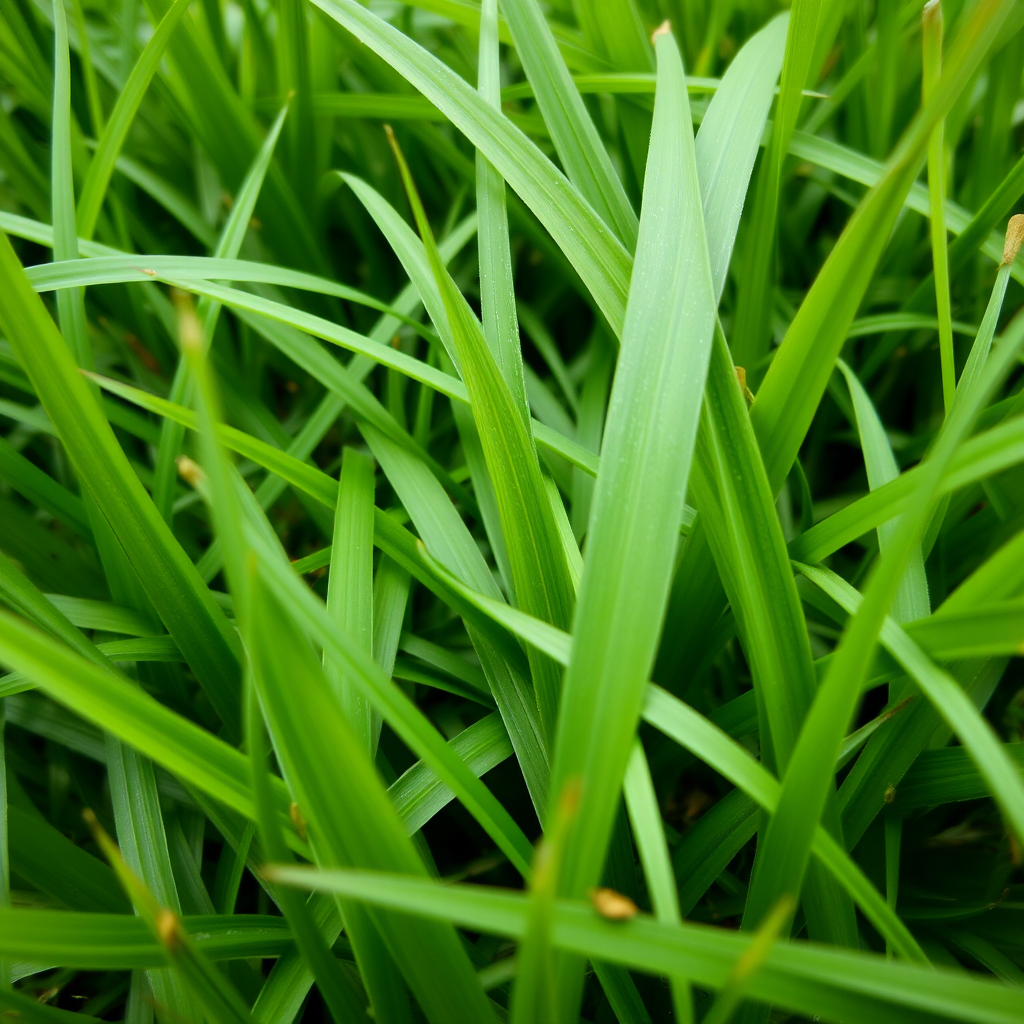 Create a vibrant grass texture with detailed blades and varying shades of green, use a macro lens, aperture f/2.8, ISO 100, and a wide-angle view, shot with a DSLR camera.