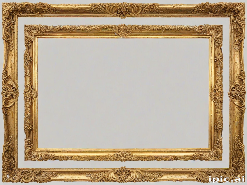 rectangle golden frame png