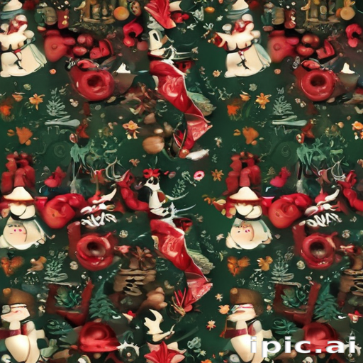 Festive Holiday Pattern Featuring Snowmen, Christmas Trees, and ...