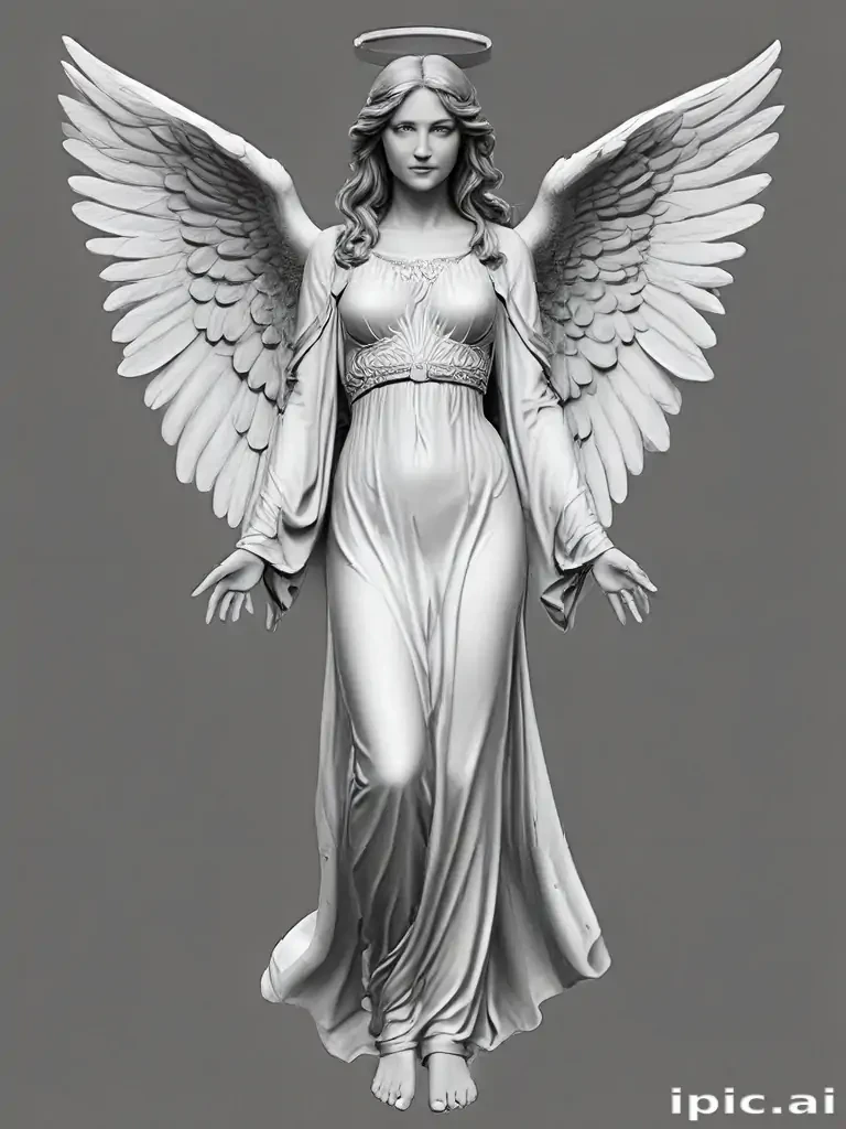 angel clip art black and white