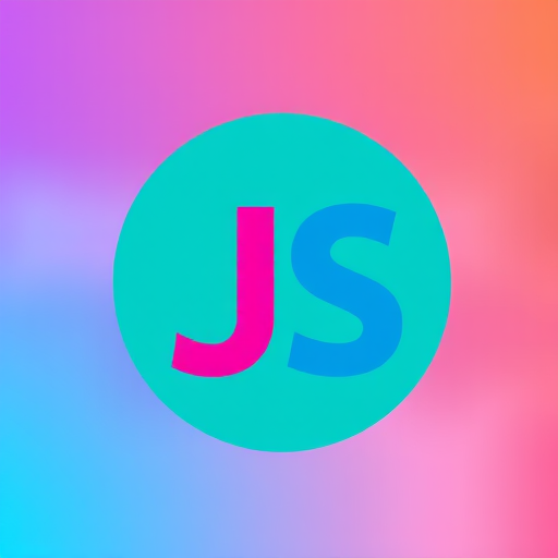 Generate a vibrant logo featuring the letters "JS" in a modern font centered in a circular turquoise background, using a Canon EOS R5 camera with a 50mm lens at f/1.8 aperture, ISO 100, and a soft-focus bokeh effect for enhanced quality.