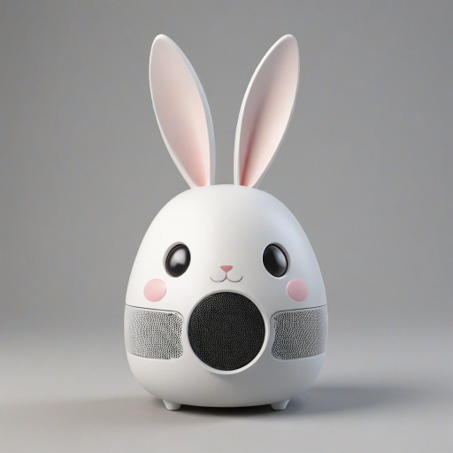 Bluetooth speaker, stylish, rabbit shaped,Individual object,a computer rendering,simple_background,octane render,morphyrichard