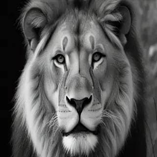 lion black and white