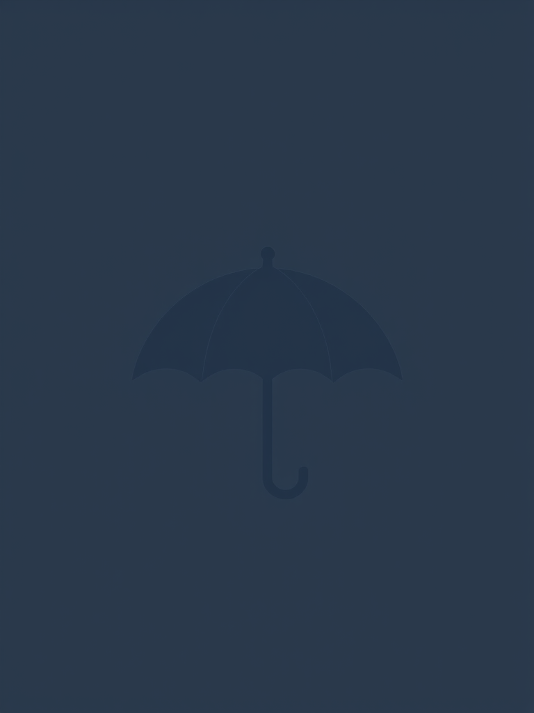 Create a high-resolution image of a simple umbrella icon with raindrops, using a DSLR camera with a 50mm lens, aperture at f/2.8, shutter speed of 1/100s, ISO 200, and a clean, minimalistic background for clarity.