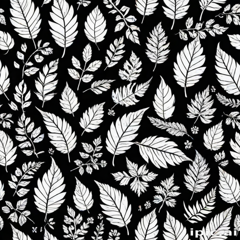 black and white clipart leaf