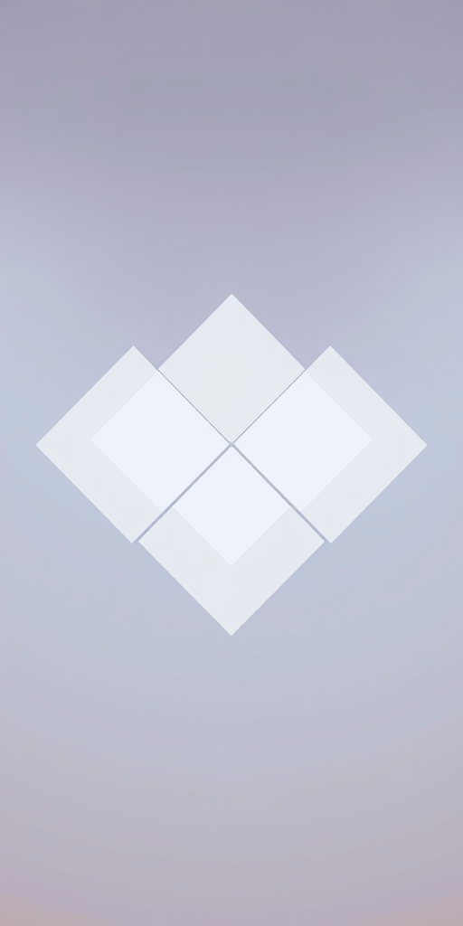 Create a high-resolution abstract image featuring overlapping white diamond shapes with a soft gradient background, using a DSLR camera with a 50mm lens, f/1.8 aperture, ISO 100, 1/200s shutter speed, captured in soft diffused lighting from the front view.