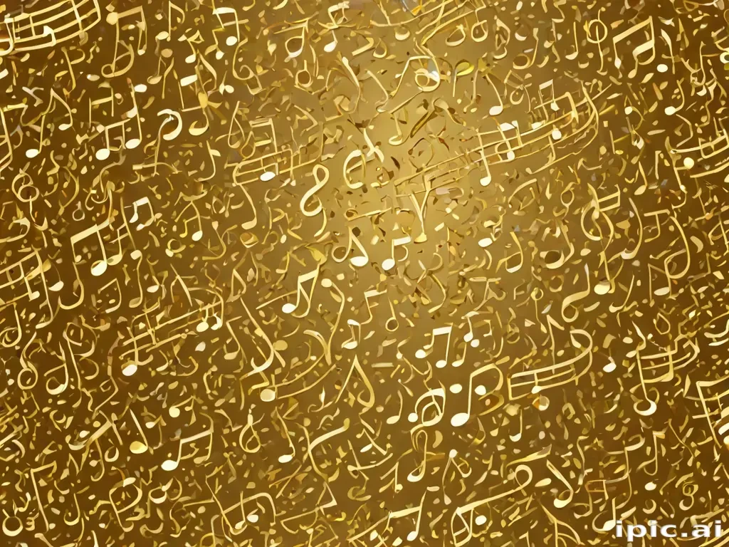 gold music notes