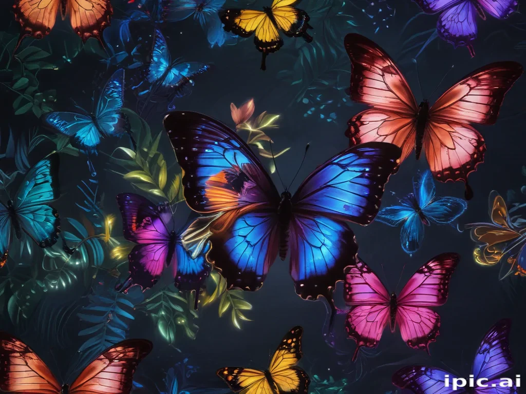 neon butterfly wallpaper