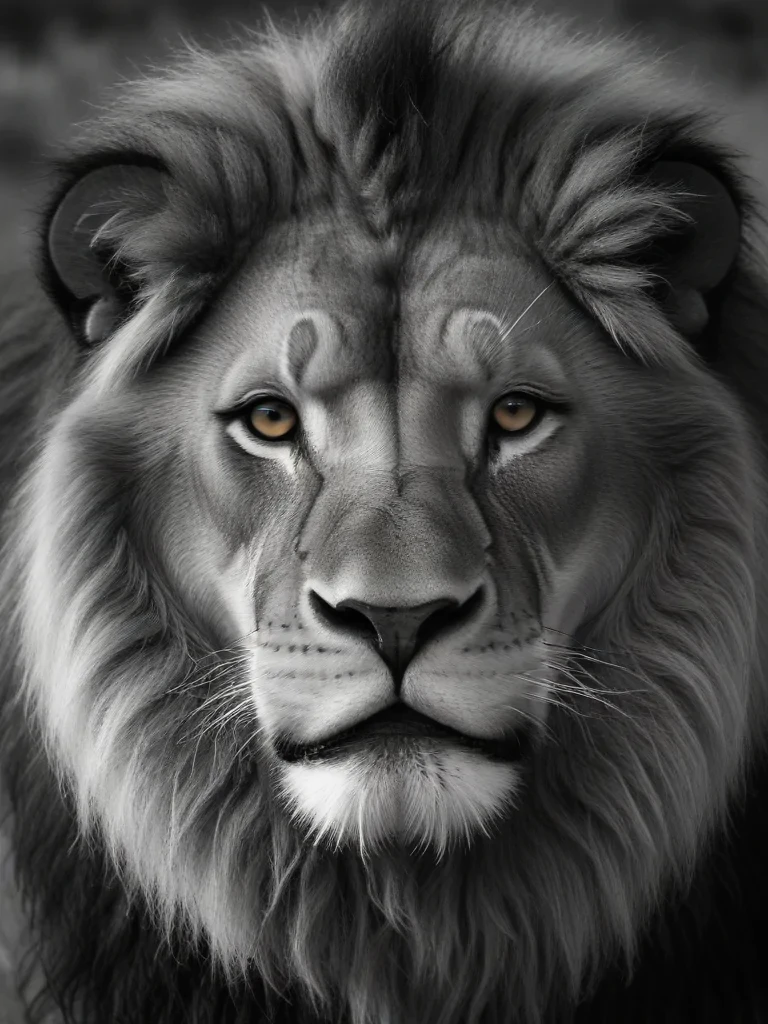 lion black and white pictures