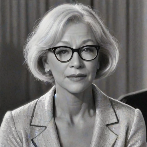 Fascinating Helen Mirren, pencil sketch, portrait of Dazzling woman 1927s in glasses, hair style beatnik, outline, clear lines, fine lines, 8k