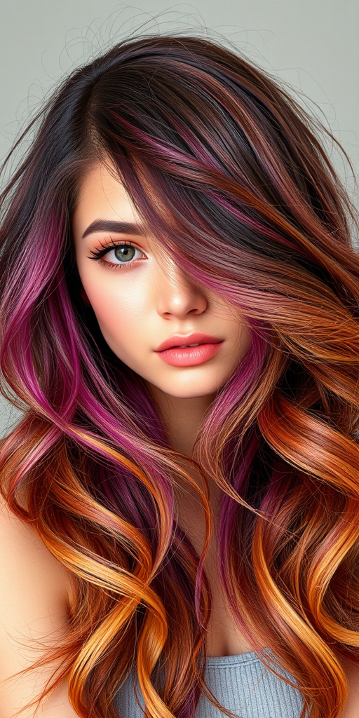 create 20 unique image generation prompts that will generate beautiful and high quality DIFFERENT HAIR COLOR AND STYLE, minimum 20 words per prompt, include random DIFFERENT HAIR COLOR AND STYLE name and elaborate DIFFERENT HAIR COLOR AND STYLE, elaborate DIFFERENT HAIR COLOR AND STYLE characteristics, each sentence must be unique, do not start with "A", each characteristics must be unique, each design must be unique, each starting words must be unique, just write the prompt no numbers, one prompt per line, no dash, no special characters, bold letters, no asterix,