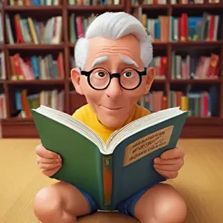 reading cartoon