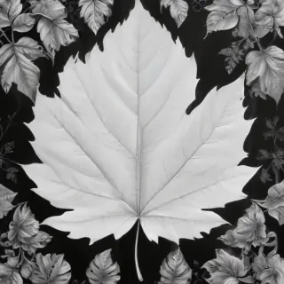 leaf white and black
