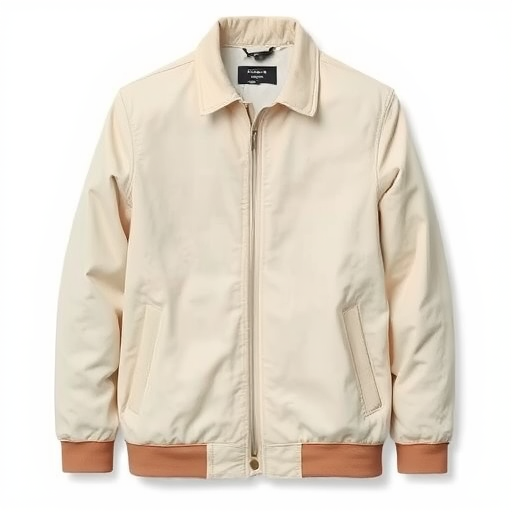 Create a high-resolution image of a plain jacket on a white background, using a Canon EOS 5D Mark IV, ISO 100, f/8, shutter speed 1/125s, 50mm lens, front view, natural lighting, soft focus style.