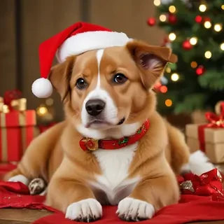 christmas dog wallpaper