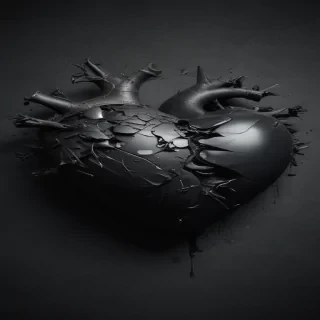 broken black heart
