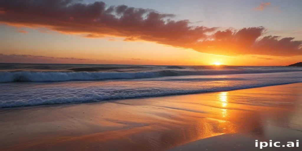 sun set on beach